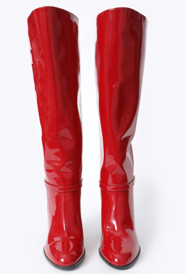 Saint Laurent 2014 Patent Knee-High Boots - 3