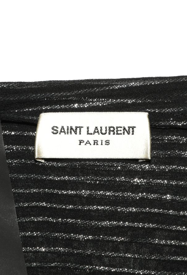 Saint Laurent Iridescent Lamé Lavallière Blouse - 5 Saint Laurent Iridescent Lamé Lavallière Blouse - 5