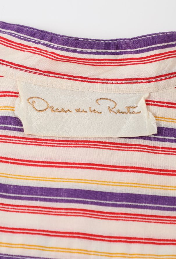 Oscar De La Renta Striped Cotton Blouse, 1970s - 6