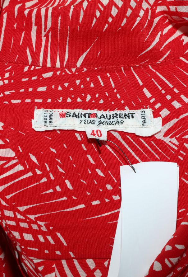 Saint Laurent S/S 1985 Palm Lavallière Blouse - 6