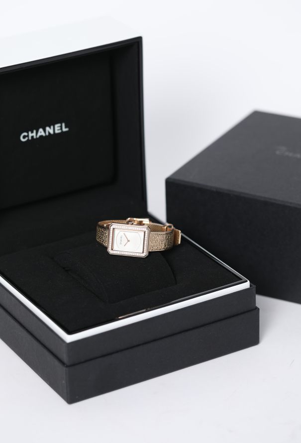 Chanel 2023 Boy-Friend Tweed 18K Gold & Diamonds Watch - 4