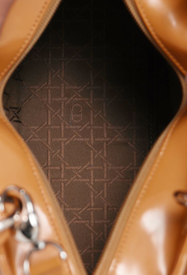 Dior Camel Patent Medium Lady Dior - 13