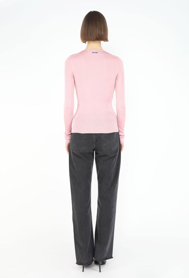 Miu Miu F/W 2025 Ribbed Silk Top - 5