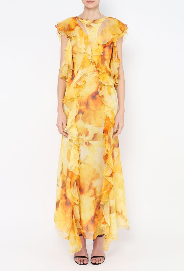 Alexander McQueen S/S 2019 Ruffled Chiffon Gown - 4 Alexander McQueen S/S 2019 Ruffled Chiffon Gown - 4