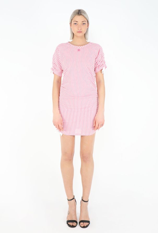 Chanel Resort 2019 'CC' Striped T-Shirt Dress - 1