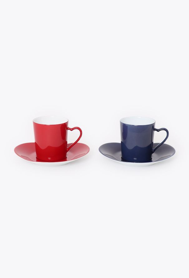 Saint Laurent Vintage Porcelain Heart Espresso Set - 4 Saint Laurent Vintage Porcelain Heart Espresso Set - 4