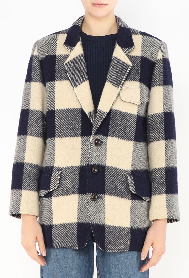 Issey Miyake Vintage Plaid Wool Jacket - 1