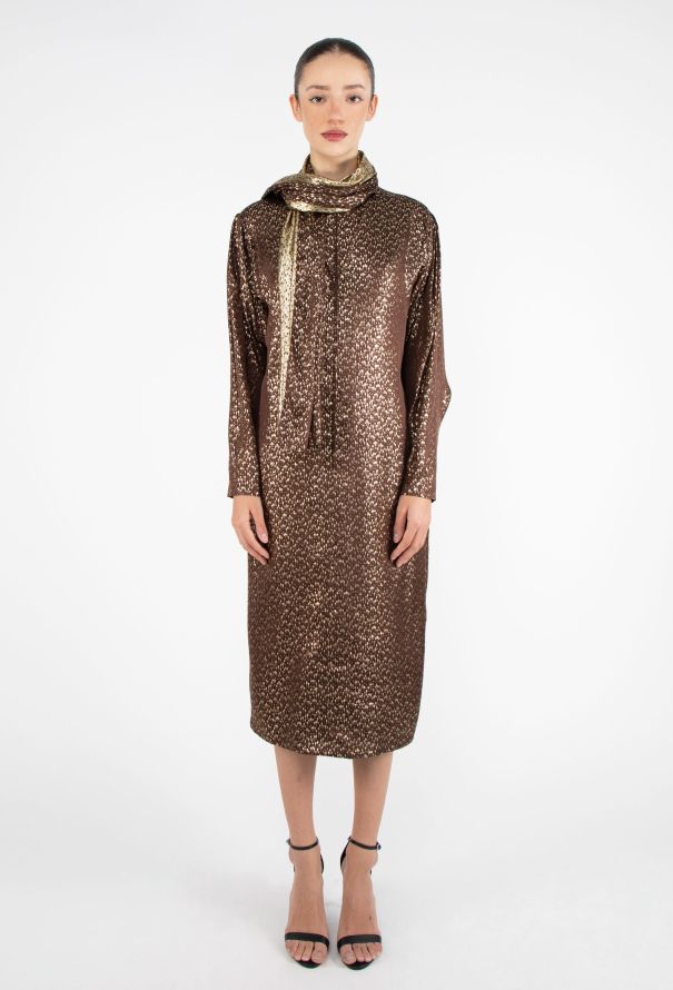 Dior '70s Lamé Jacquard Tunic Dress - 1
