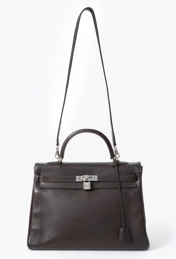 Hermès Evergrain Ébène Kelly Retourné 35 - 3