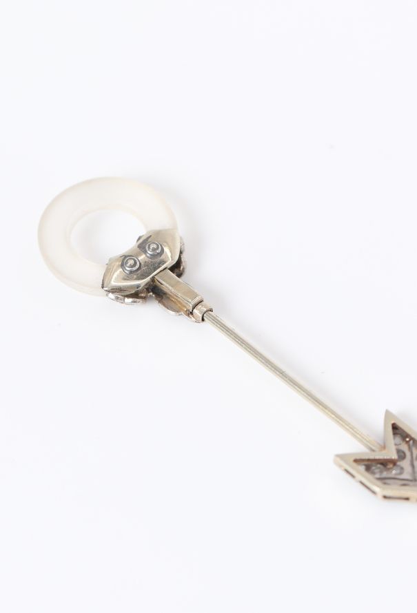 Vintage Fine Jewelry 18k White Gold & Rock Crystal Arrow Brooch - 5 Vintage Fine Jewelry 18k White Gold & Rock Crystal Arrow Brooch - 5