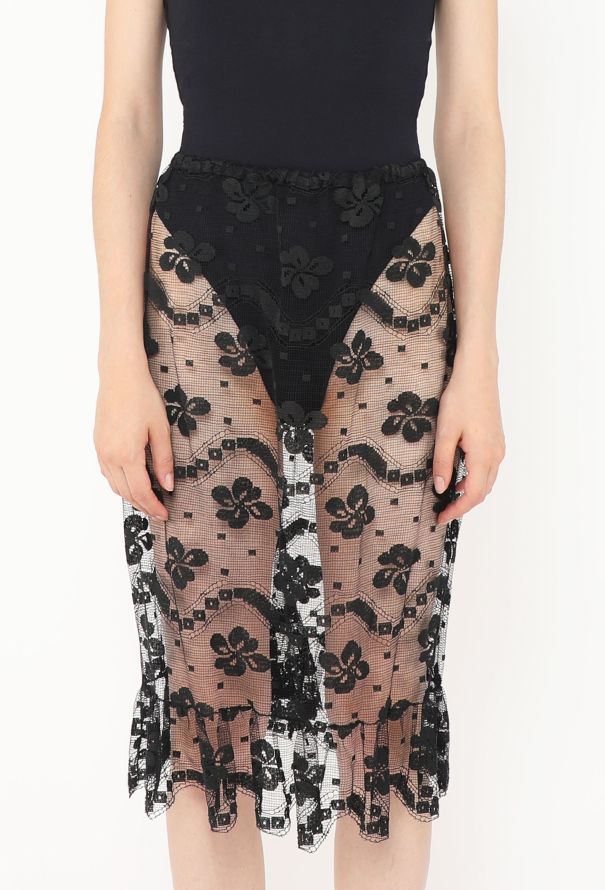 Chloé Vintage Floral Lace Skirt - 2