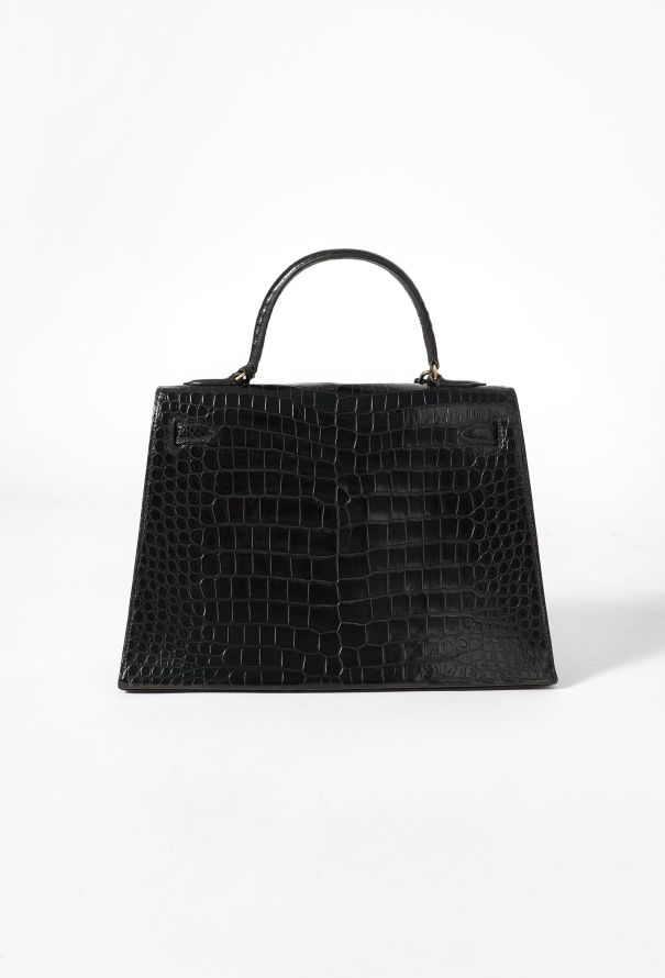 Hermès '60s Black Porosus Kelly Sellier 32 - 4