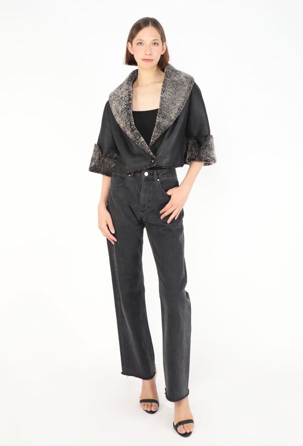 Alaïa Shearling-Lined Bolero Jacket - 4