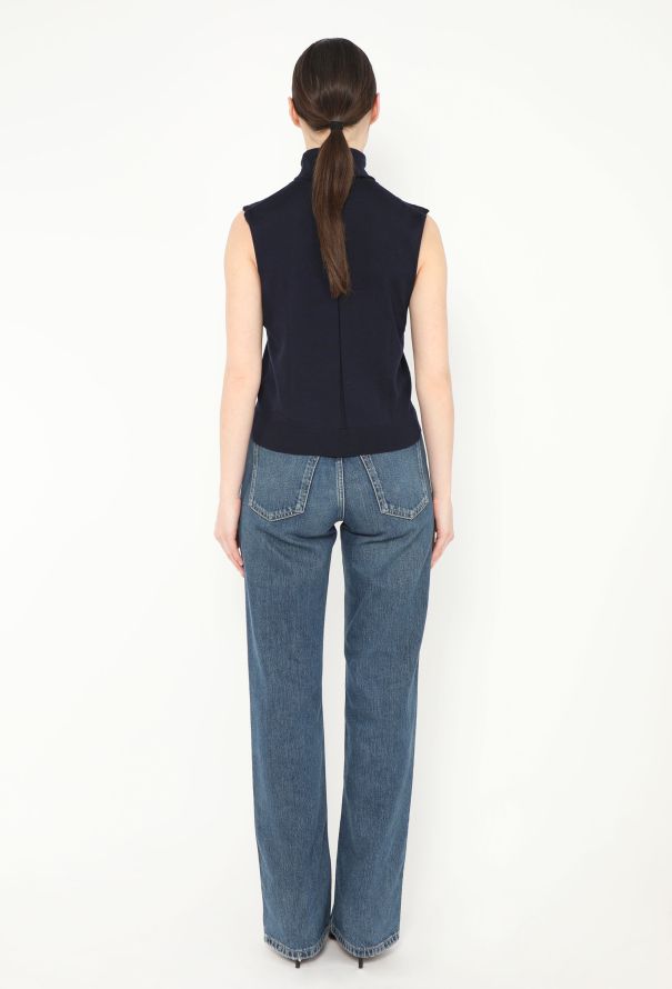 The Row 2022 Piita Turtleneck Top Navy blue - 3 The Row 2022 Piita Turtleneck Top Navy blue - 3