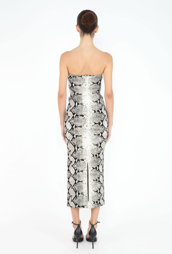 Khaite 2023 Roccia Snake Print Bodycon Dress - 5