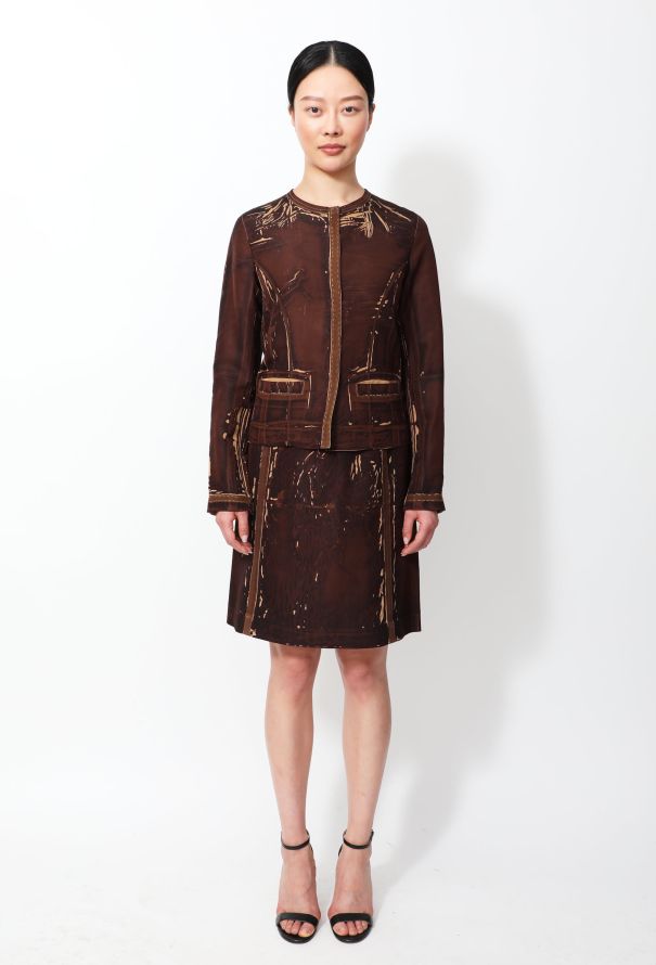 Prada S/S 2005 Printed Silk Skirt Ensemble - 1