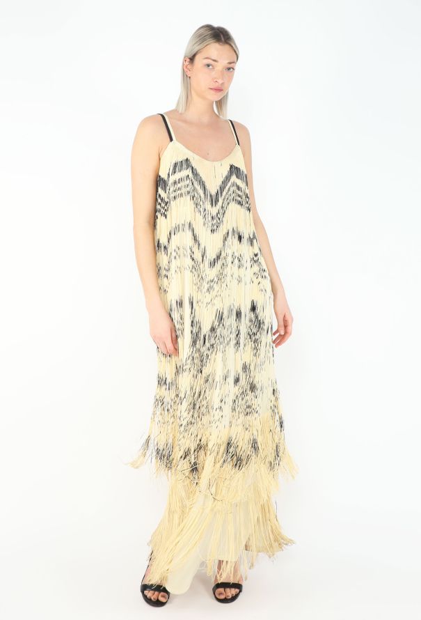 Chevron Fringed Maxi Dress - 4