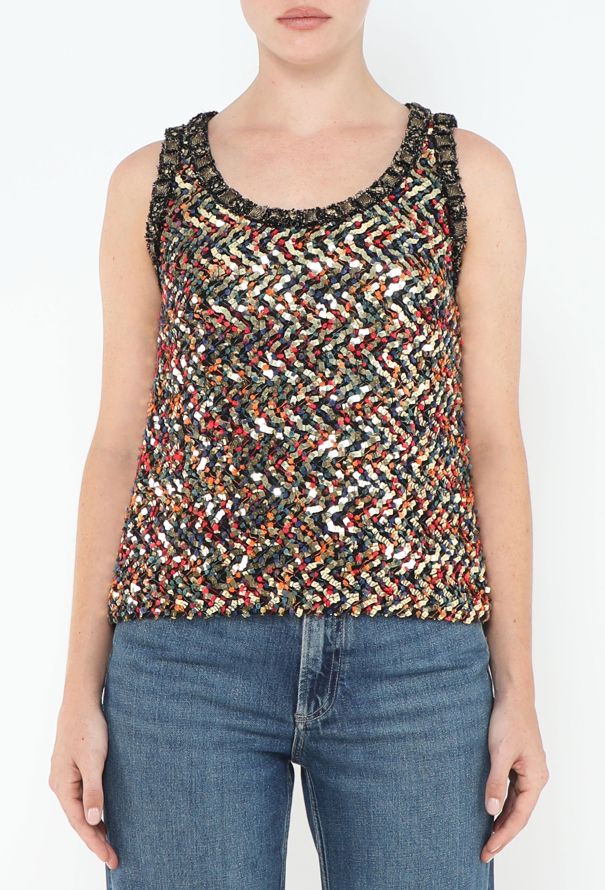 Chanel Iridescent Gripoix Sequin Top - 1