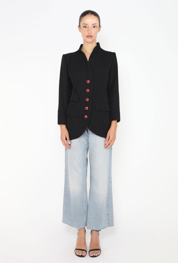Saint Laurent 1996 Embellished Cabochon Blazer - 2