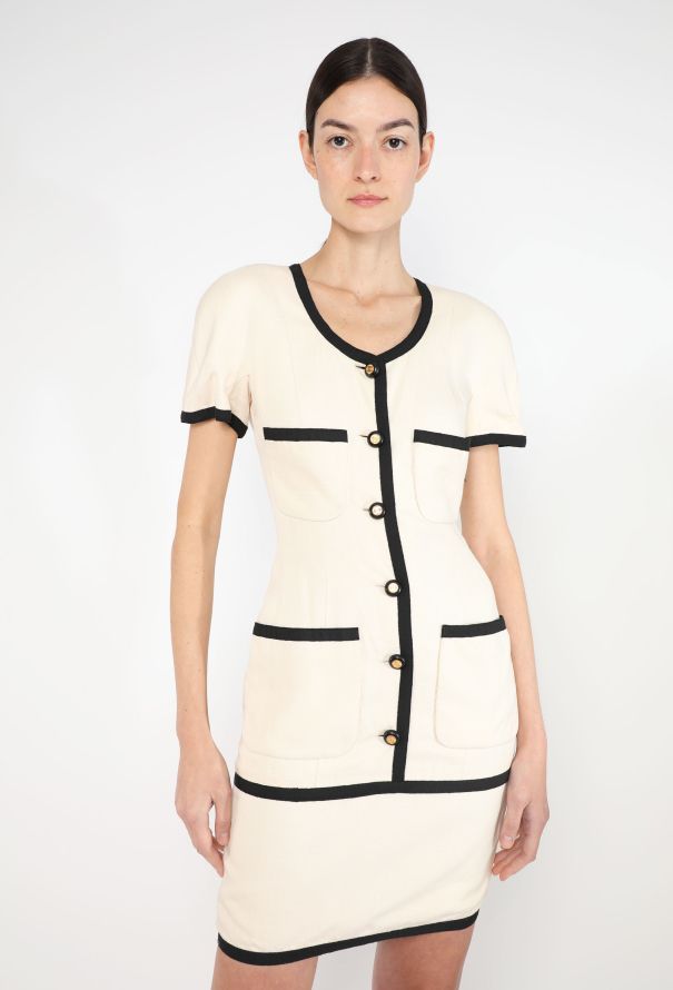 Chanel COLLECTOR S/S 1991 Bicolor 'CC' Dress - 1