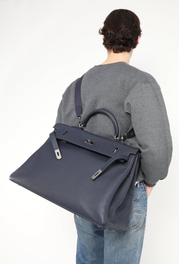 Hermès Bleu Nuit Togo Kelly Retourné 50 - 4