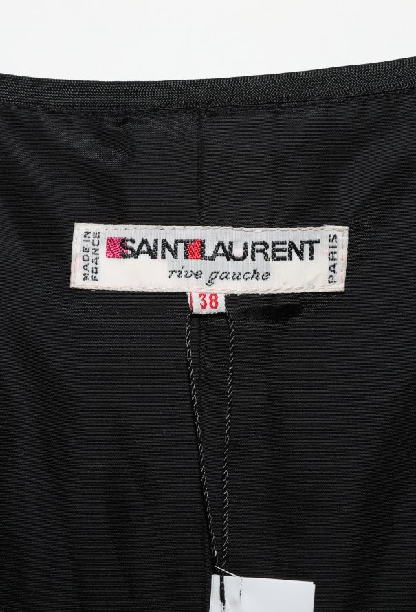 Saint Laurent Vintage Velvet Grosgrain Trim Dress - 6