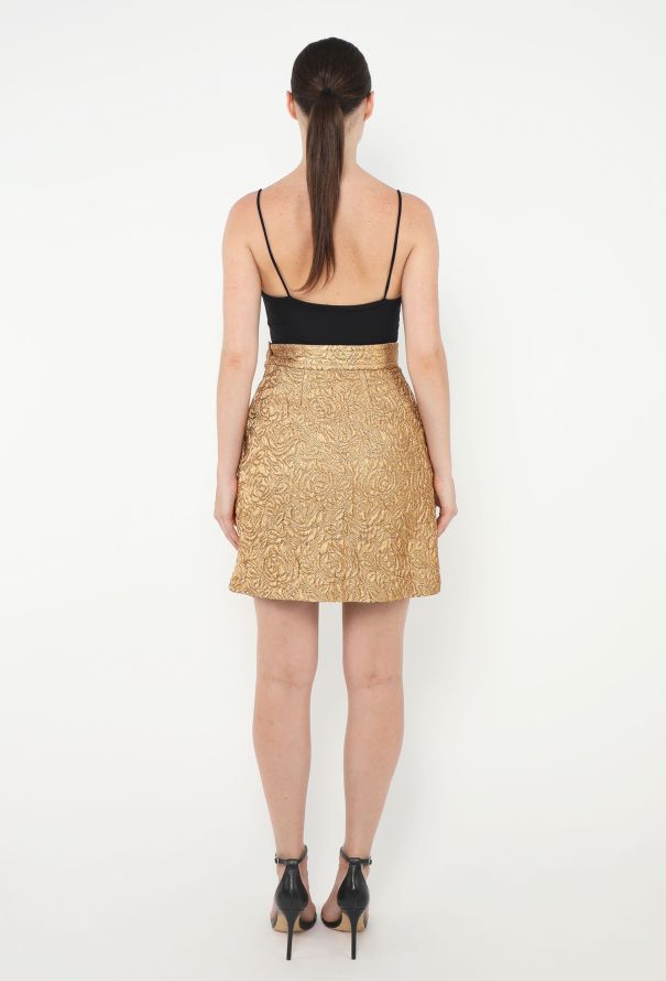 Saint Laurent 1992 Floral Brocade Skirt - 4