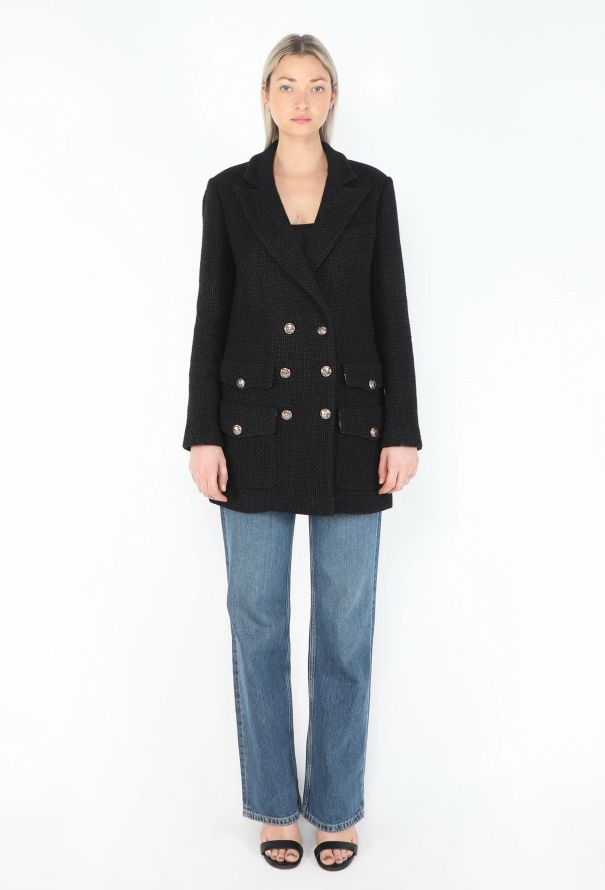 Chanel 2021 Double-Breasted 'CC' Tweed Blazer - 2