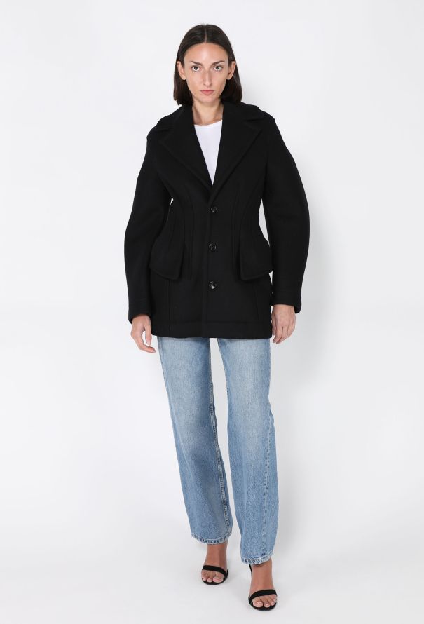 Bottega Veneta Hourglass Felted Coat, F/W 2023 - 3