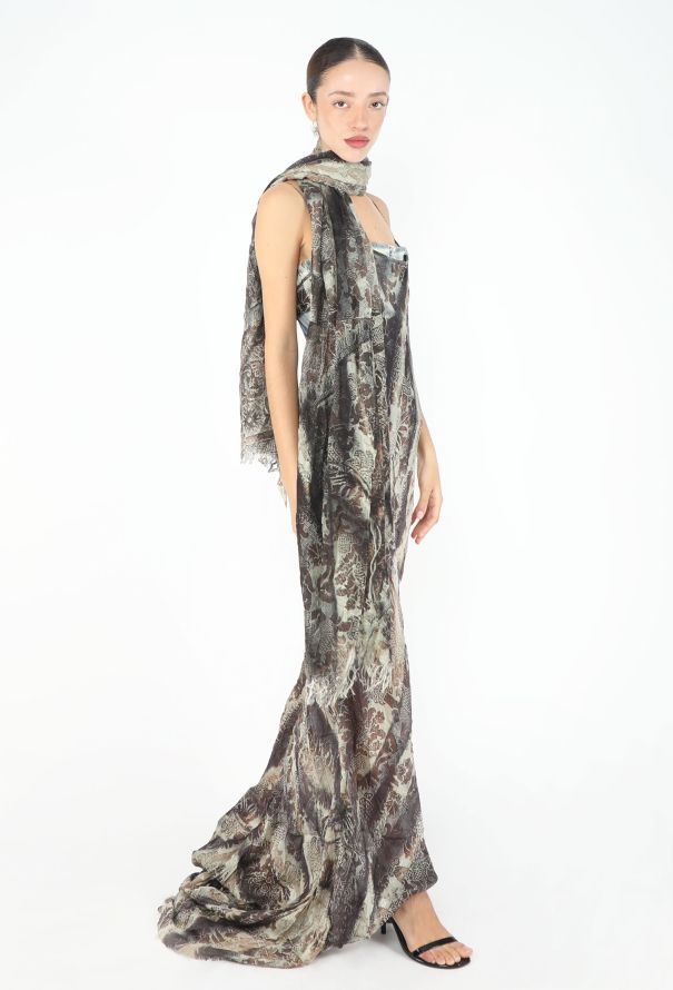 Roberto Cavalli COLLECTOR F/W 2001 Bias Denim Corset Gown - 8