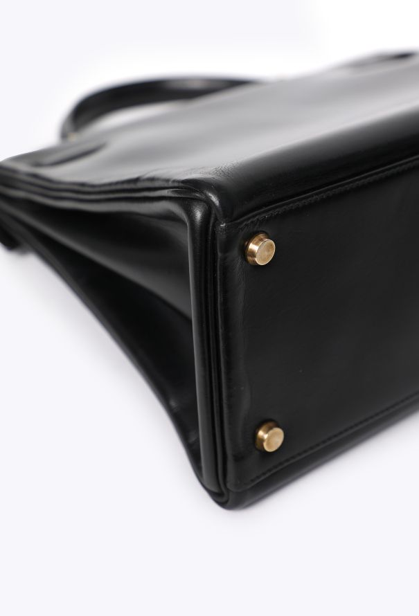 Hermès Vintage Black Box Kelly Retourné 32 - 12