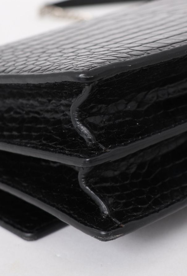 Saint Laurent Medium Croco Embossed Sunset Bag - 8