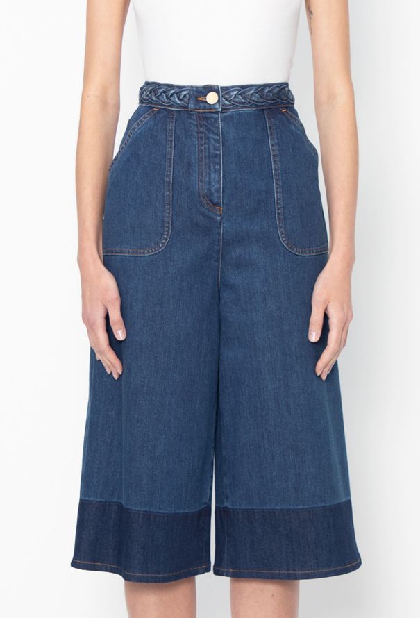 Valentino 2020 Braided Denim Culottes - 2