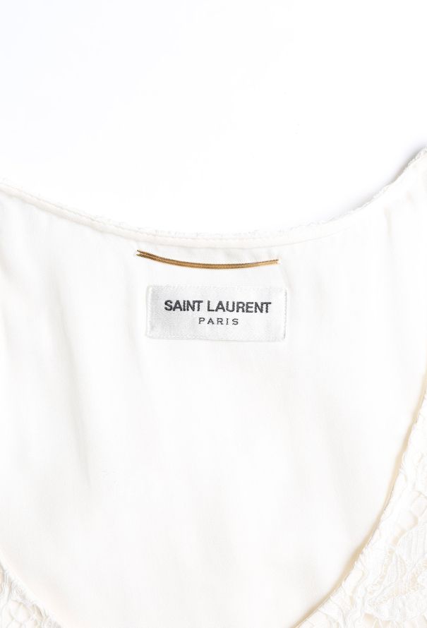 Saint Laurent S/S 2016 Ruffled Lace Dress - 5