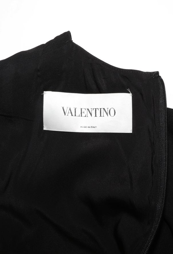 Valentino 2021 Leather Trim Silk Dress - 5