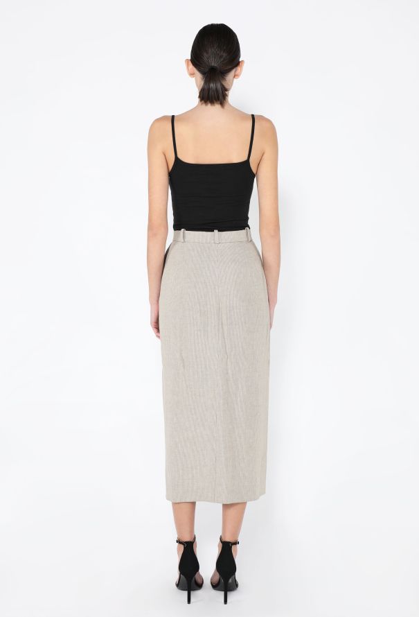 Hermès S/S 1999 Linen Column Skirt - 5