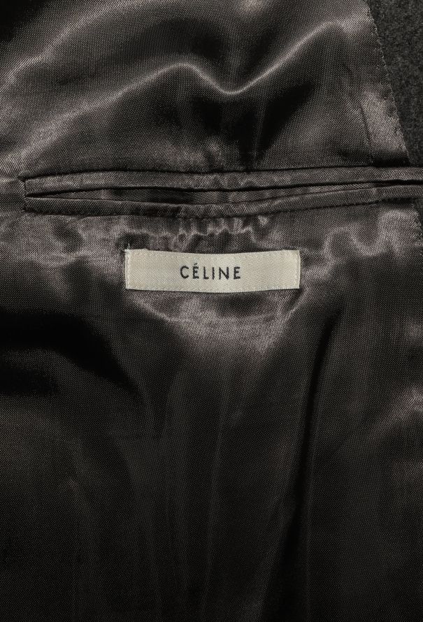 Céline 2011 Leather Trim Crombie Coat - 5 Céline 2011 Leather Trim Crombie Coat - 5