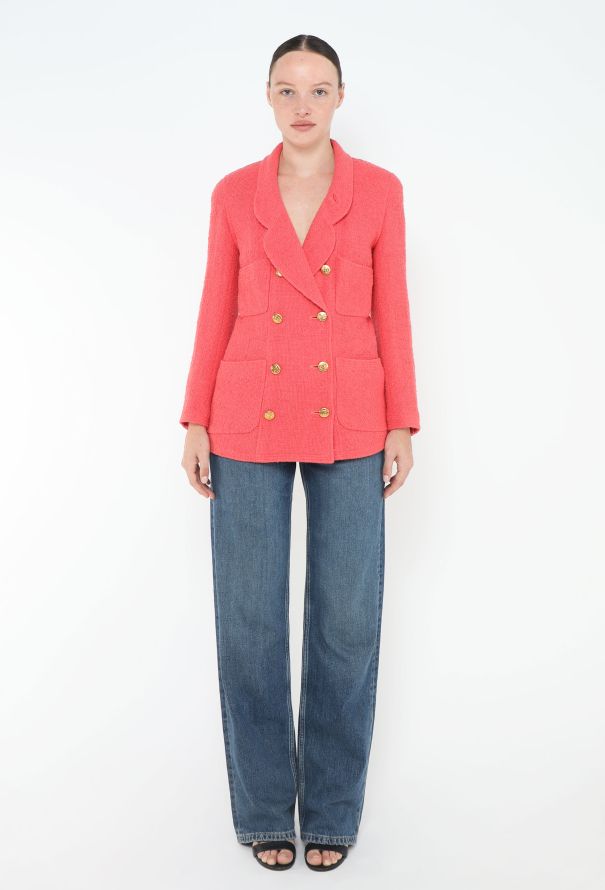 Chanel Rare 1993 Bouclé Emblem Jacket - 3