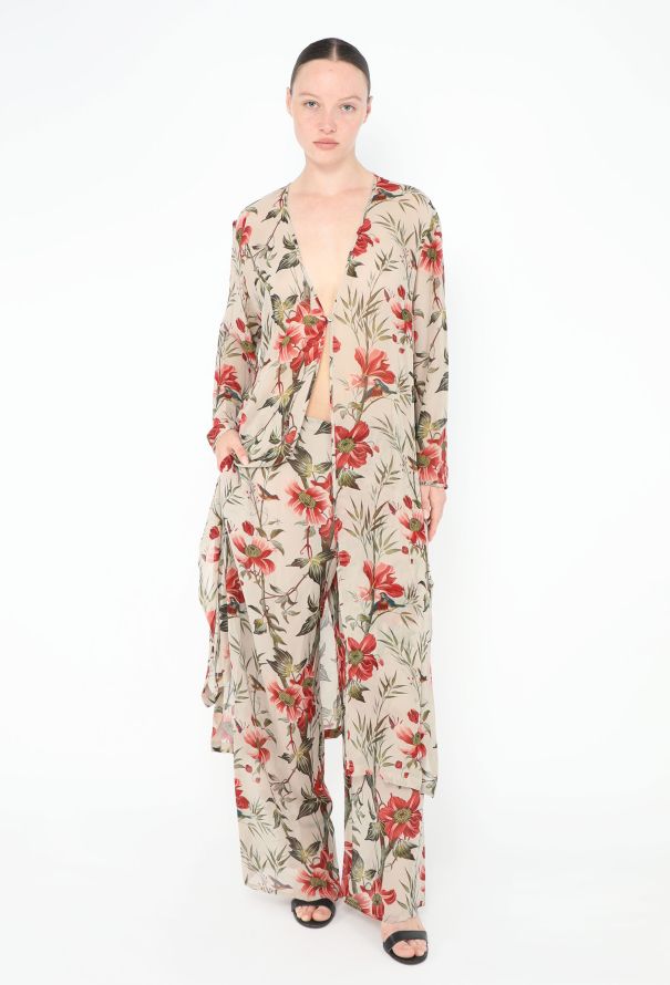 Floral Chiffon Lounge Ensemble - 1