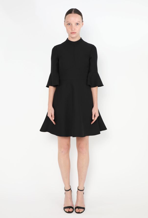 Valentino Crêpe Bell-Sleeve Dress - 3