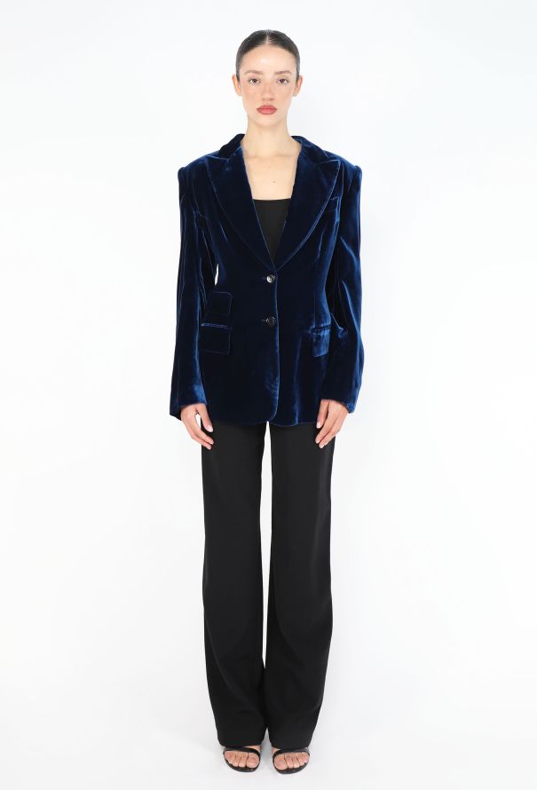 Gucci 1995 Tailored Velvet Blazer - 2