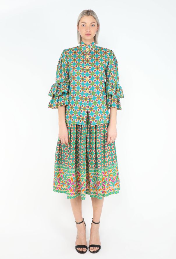 Saint Laurent Rare F/W 1990 Graphic Peasant Ensemble - 4