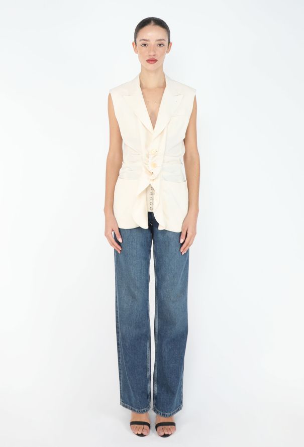 Jean Paul Gaultier 2005 Corset Ruffled Silk Blazer - 5