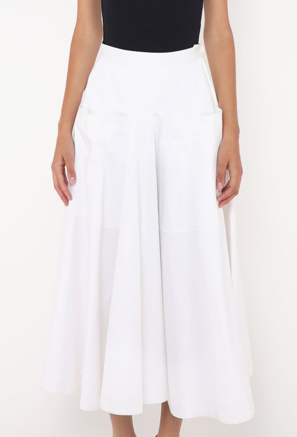 Saint Laurent Vintage Flared Cotton Skirt - 2