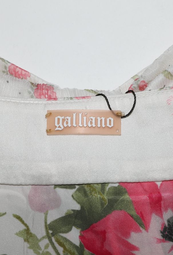 John Galliano 2005 Ruched Floral Silk Dress - 5 John Galliano 2005 Ruched Floral Silk Dress - 5