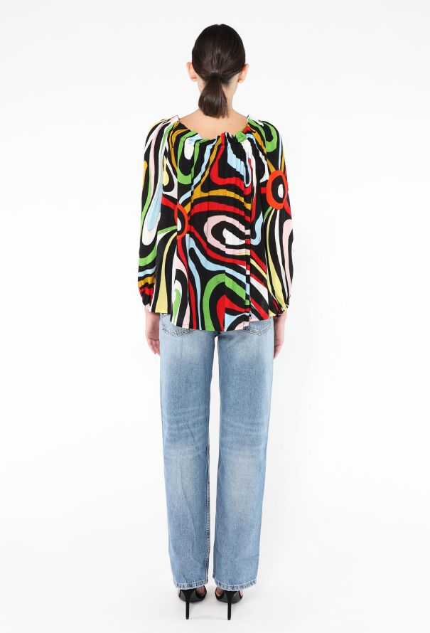 Emilio Pucci Abstract Marmo Silk Blouse - 6