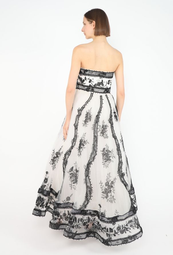 Oscar De La Renta Lace Embroidered Tulle Gown, S/S 2003 - 3