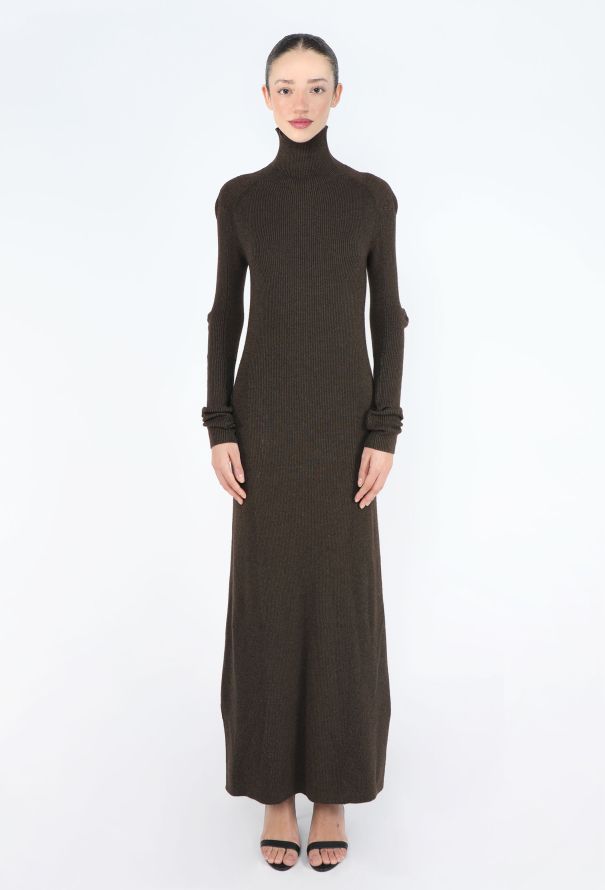 Céline Ribbed Turtleneck Maxi Dress - 1