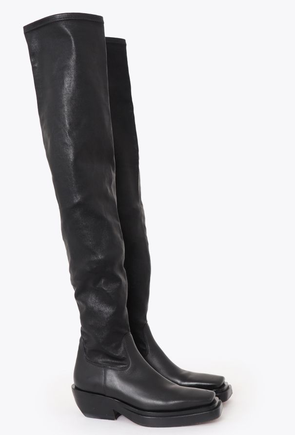 Bottega Veneta F/W 2020 Leather Western Knee Boots - 3