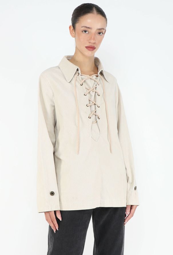 Chloé Resort 2017 Corduroy Lace-Up Top - 4